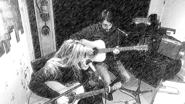 Singing and guitar practice by Aiki and Tuukka